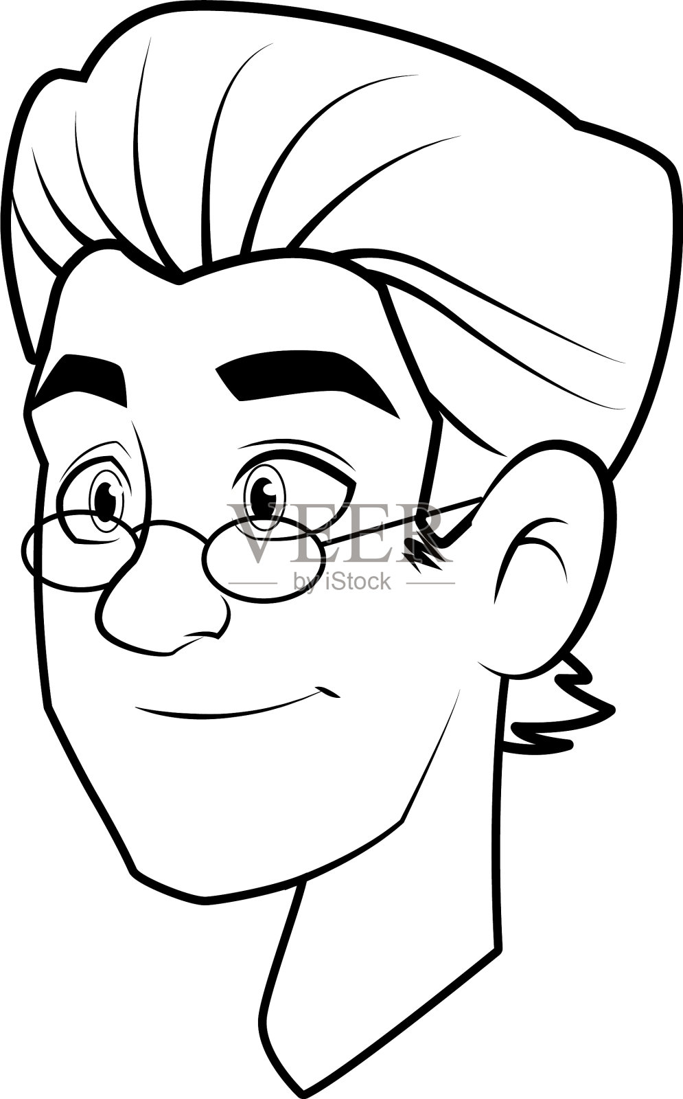 戴眼镜的头像人物插画图片素材