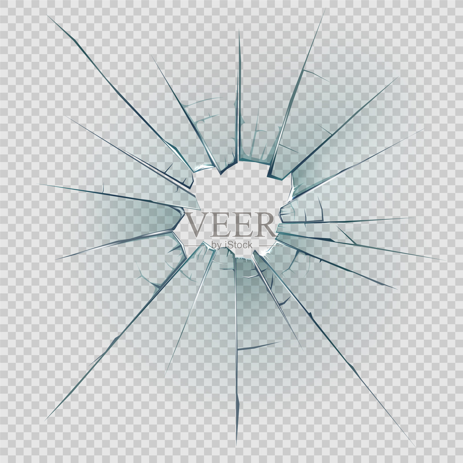 真实的破碎玻璃插画图片素材