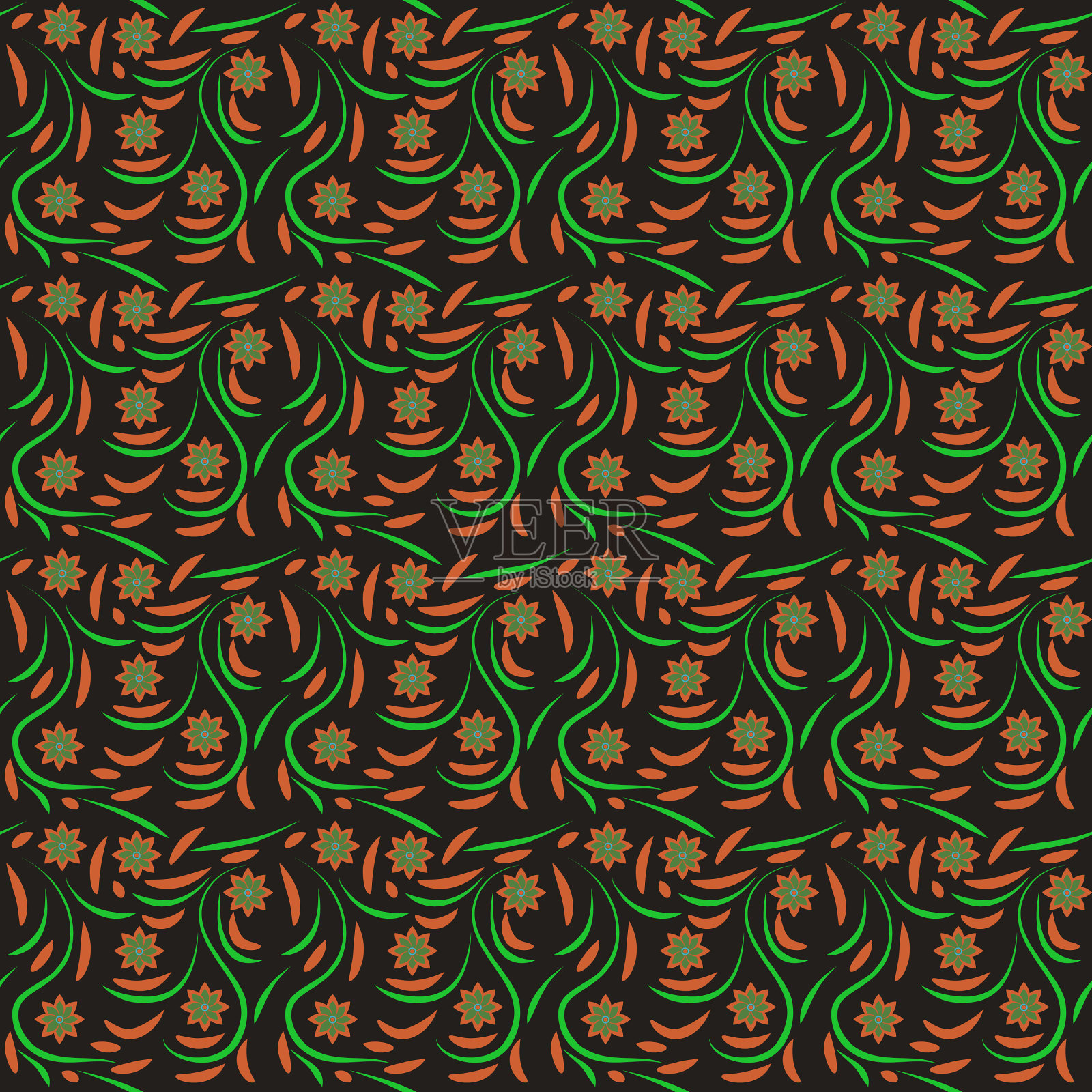 抽象无缝彩色图案异国形状插画图片素材