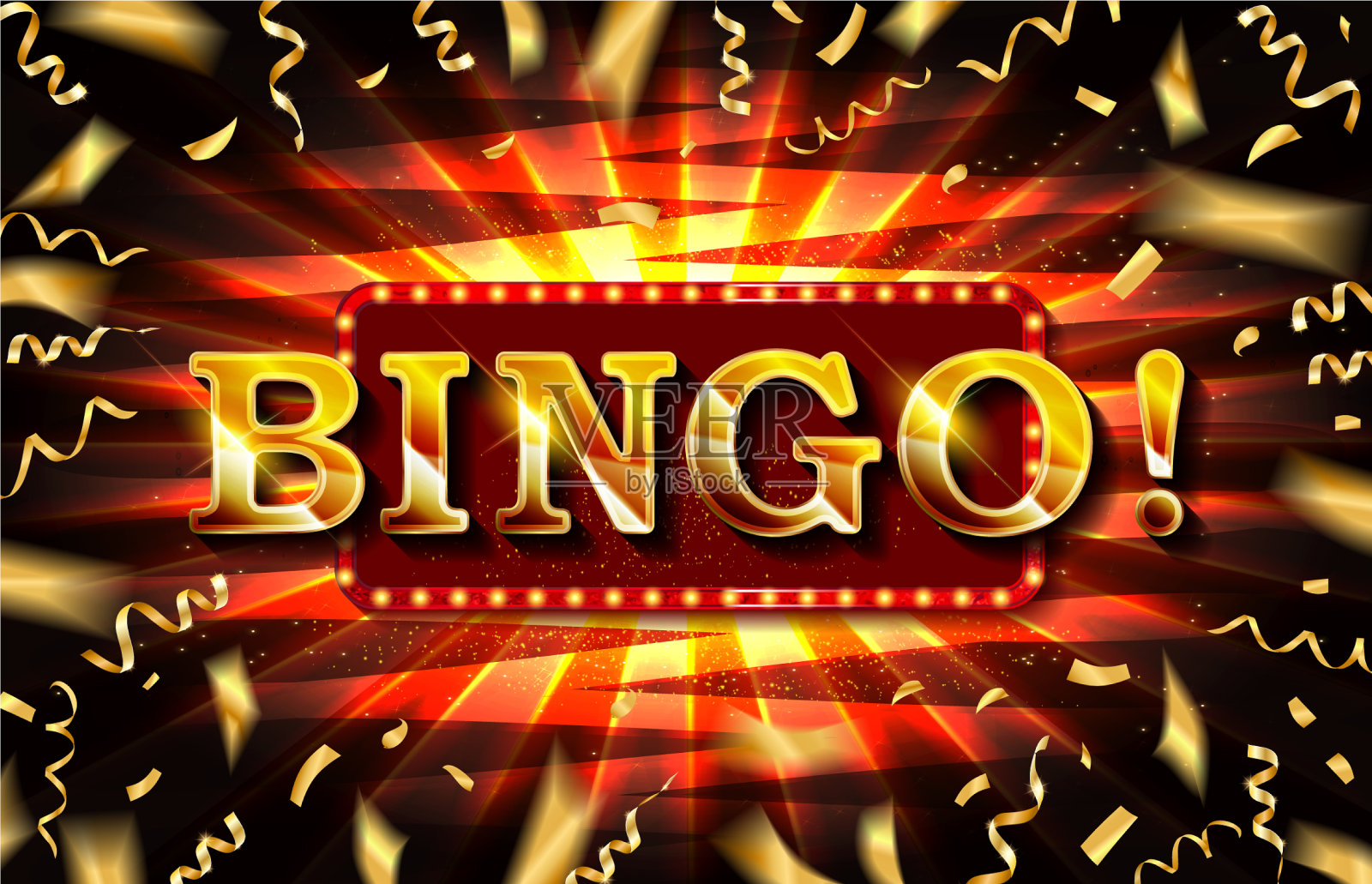 宾果氖文本插画图片素材