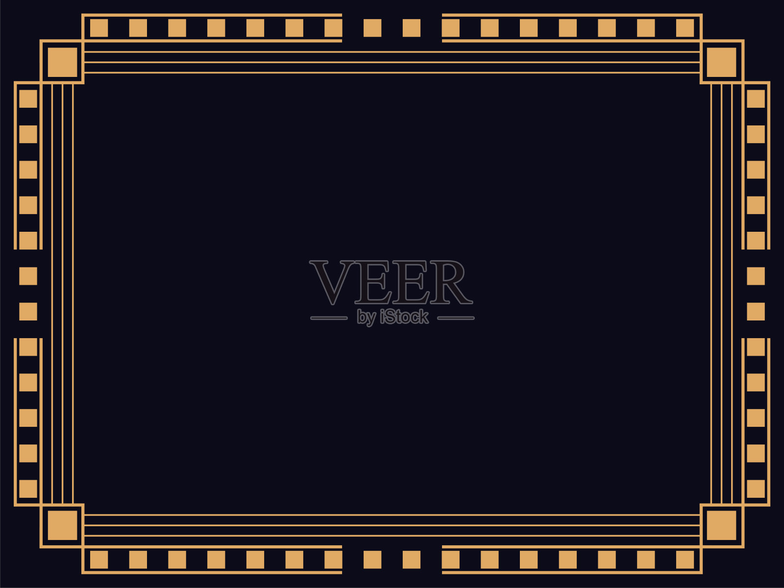 艺术装饰风格的框架。的线性边界。为邀请函、传单和贺卡设计模板。20世纪20 - 30年代的风格。矢量图插画图片素材