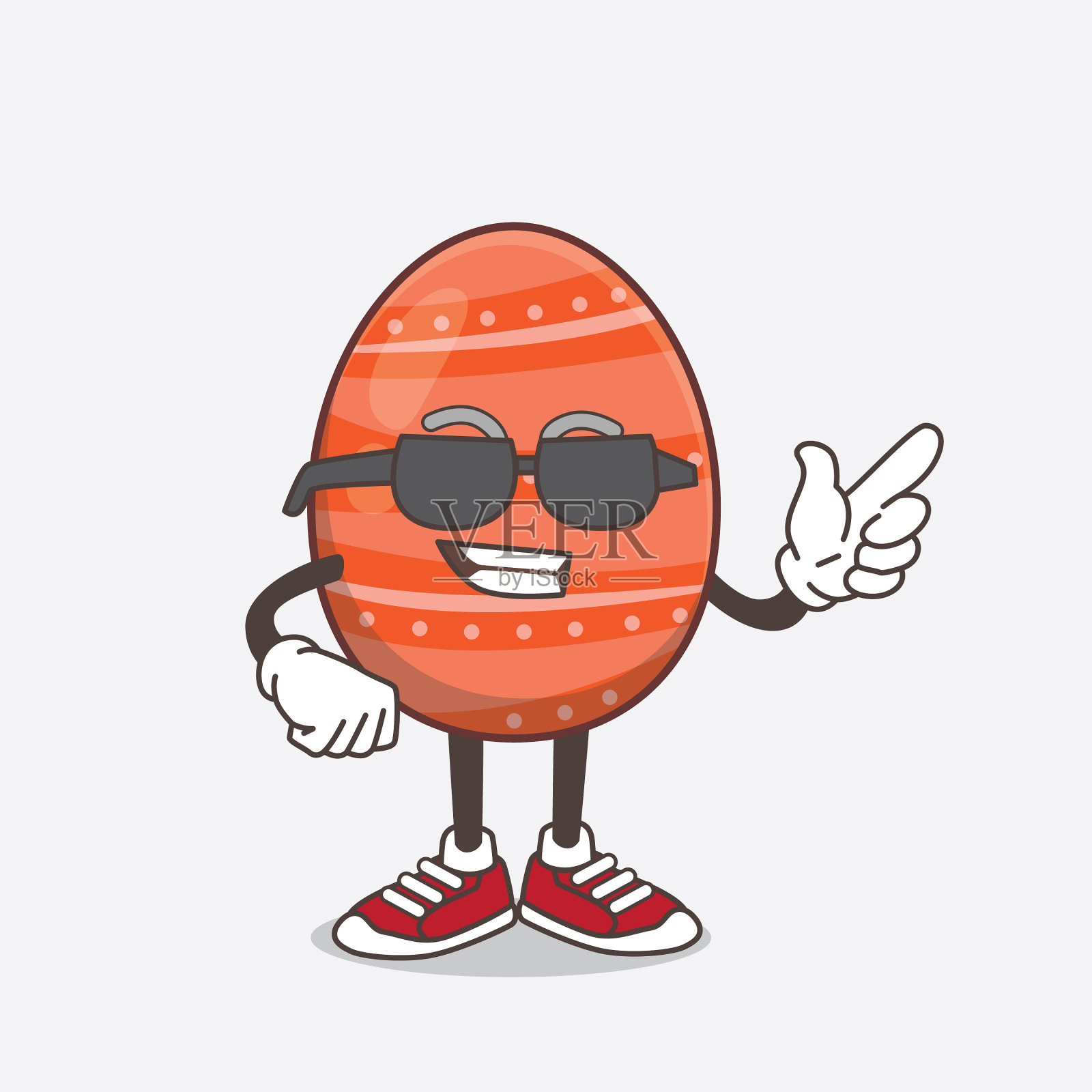 复活节彩蛋卡通吉祥物人物穿着黑色插画图片素材