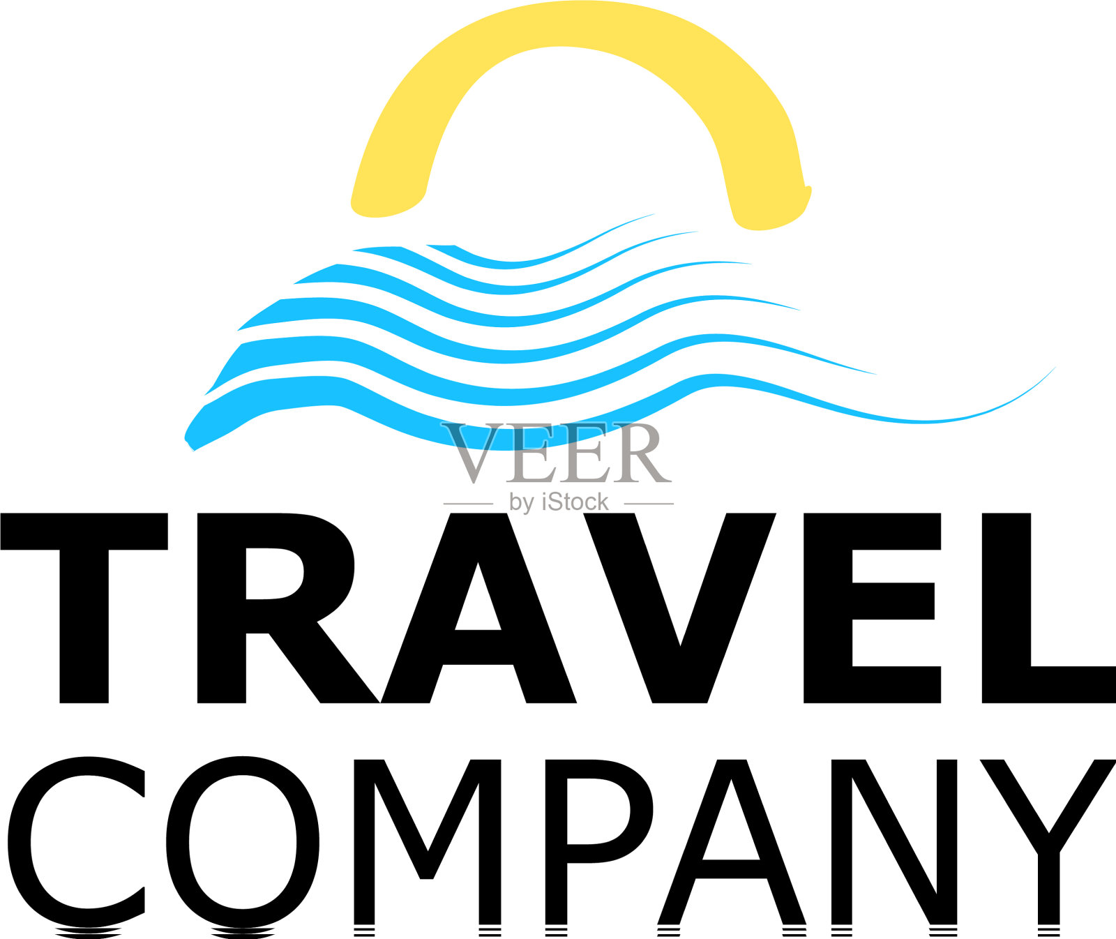 标志上白色的海旅行社标志插画图片素材