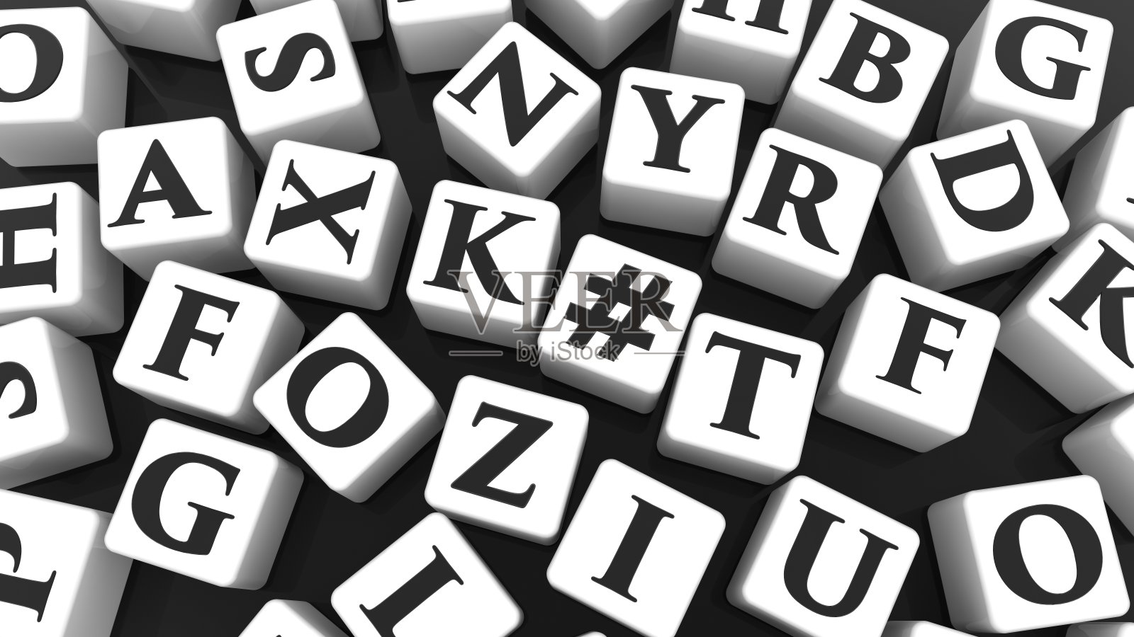 白色方块上的标签和字母概念照片摄影图片