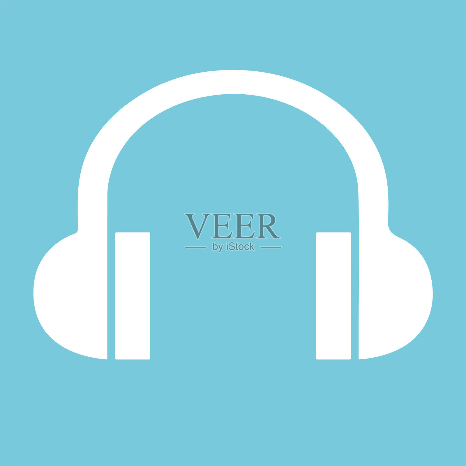 耳机图标为网站和应用程序的图像上插画图片素材