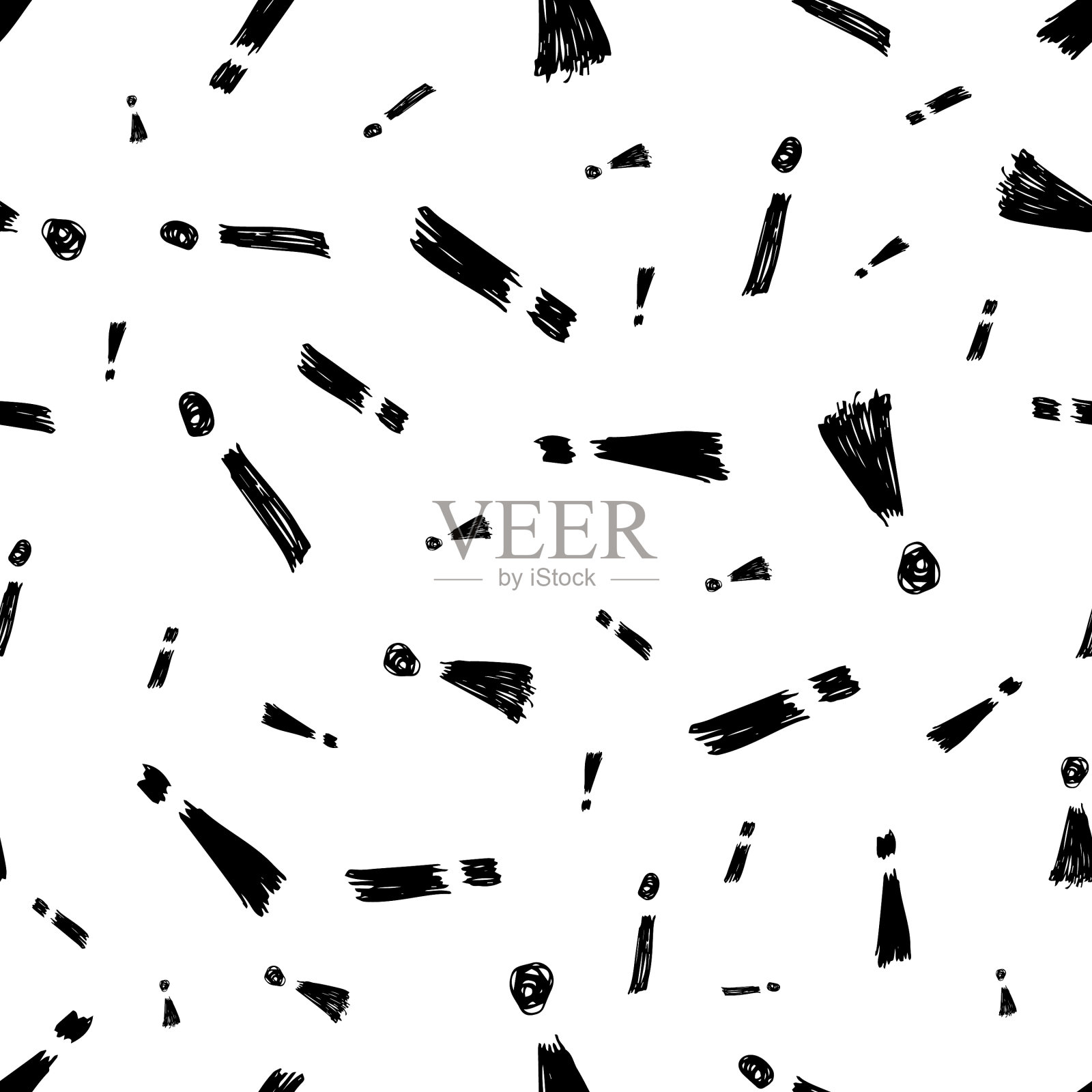 无缝模式与感叹号符号插画图片素材