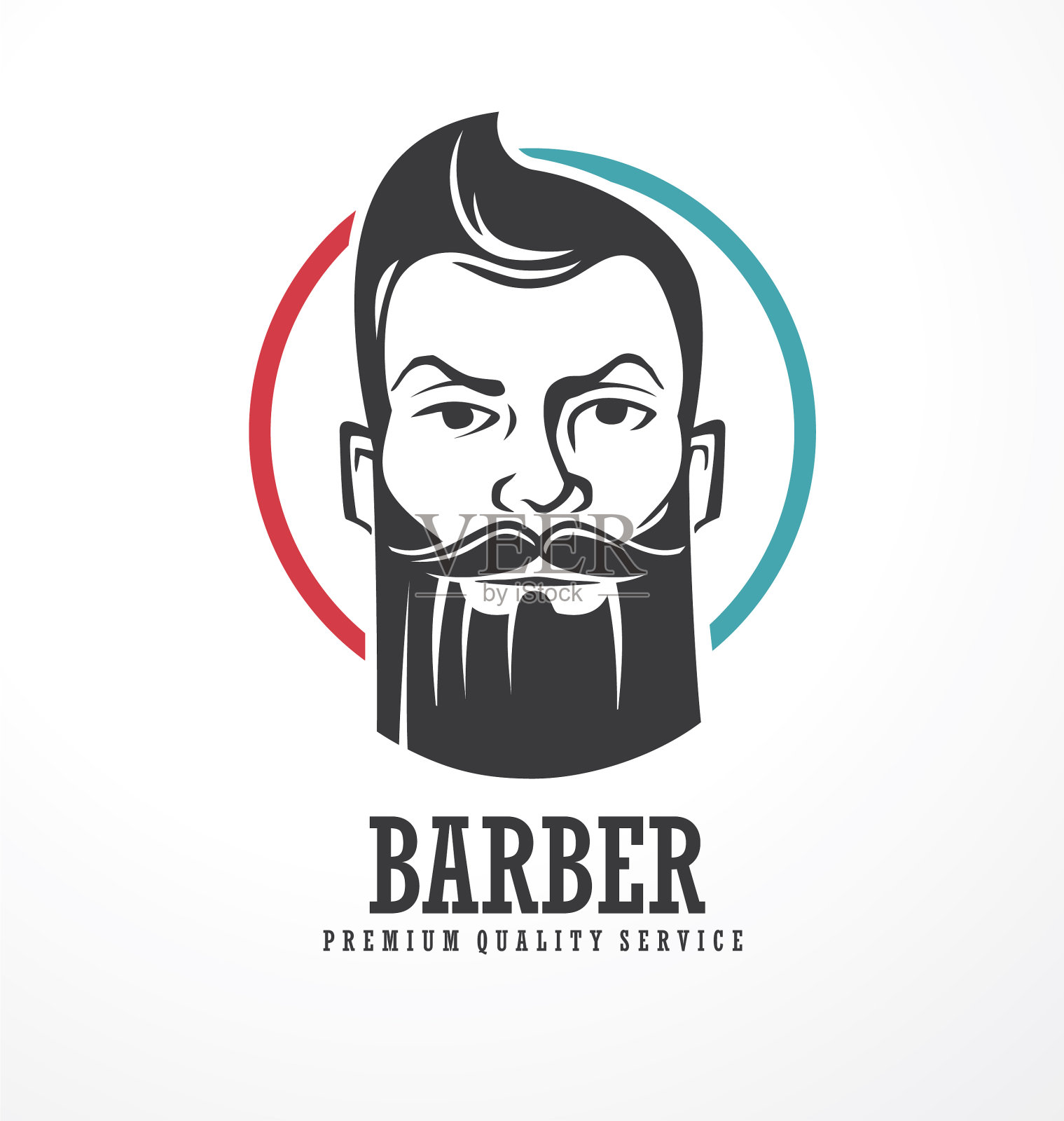 理发店标志设计模板插画图片素材