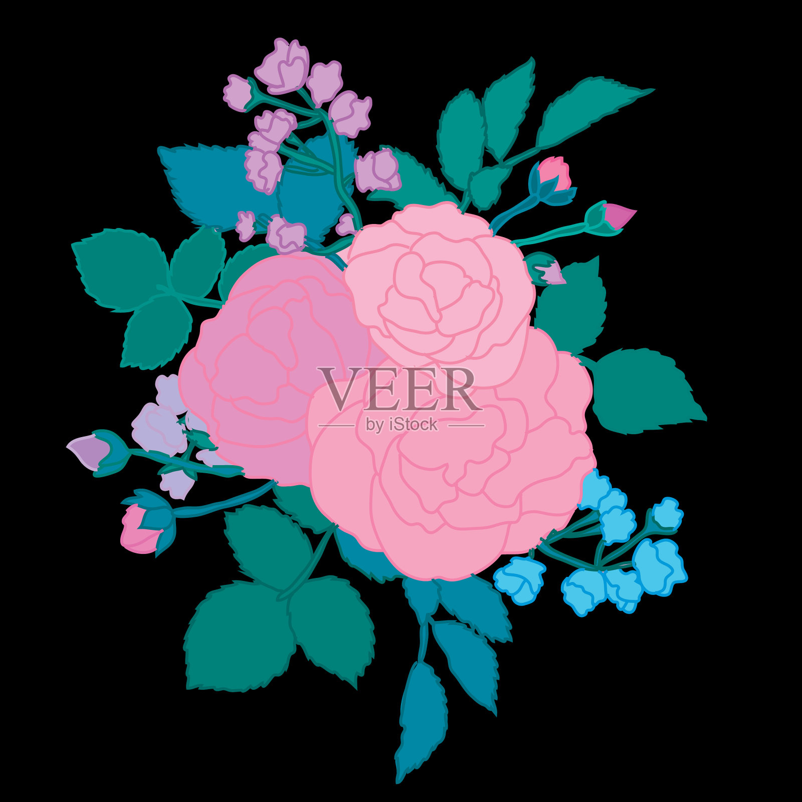 手绘花卉装饰插画图片素材