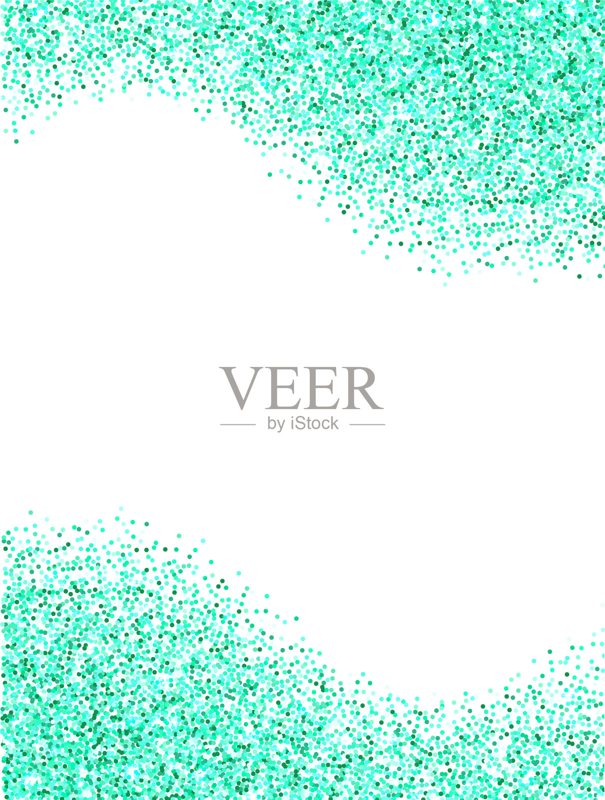 水绿色的闪光纹理边界上的白色插画图片素材