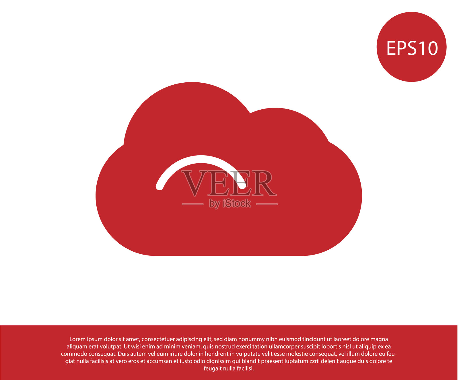 红云图标孤立在白色背景插画图片素材