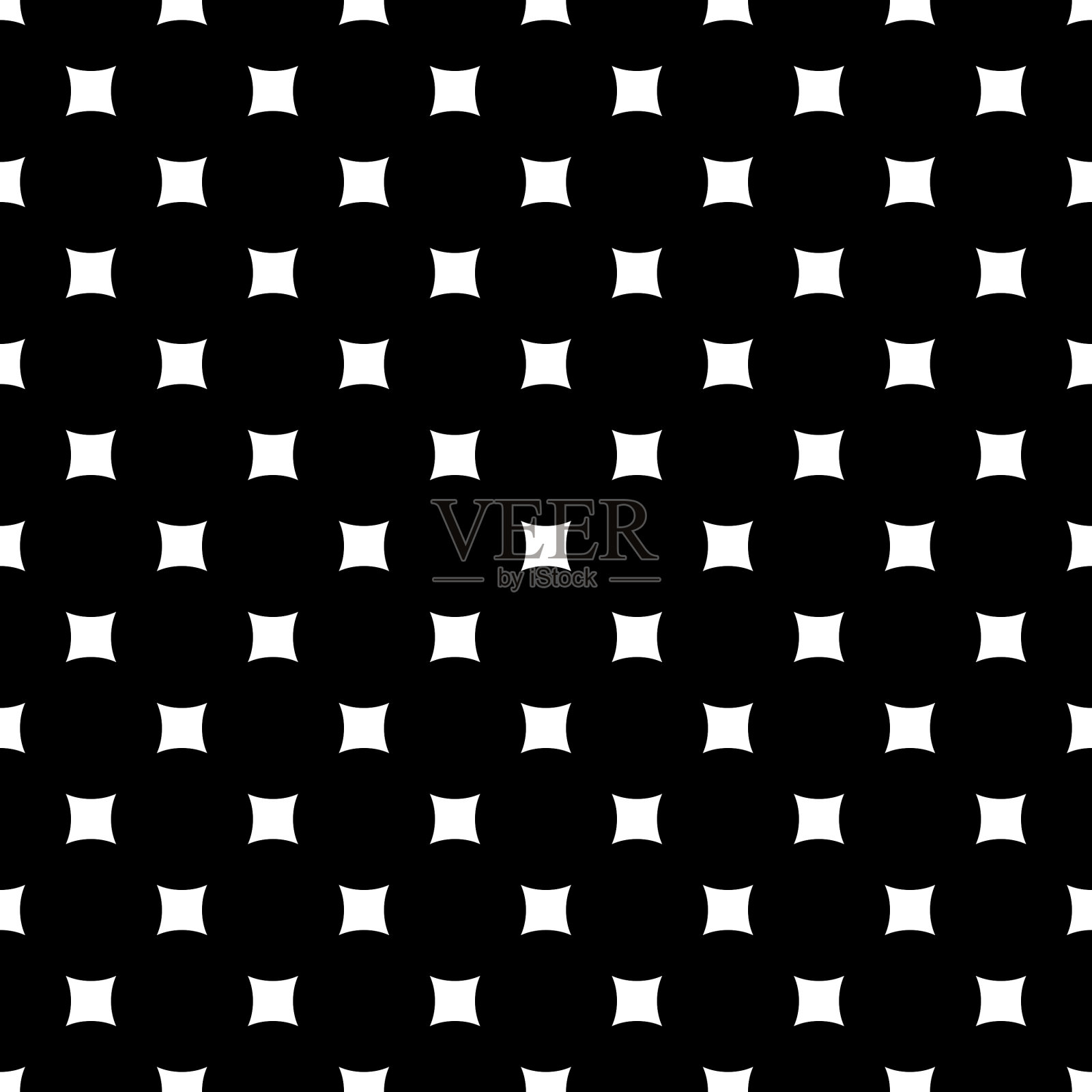 黑白无缝图案与圆角正方形插画图片素材