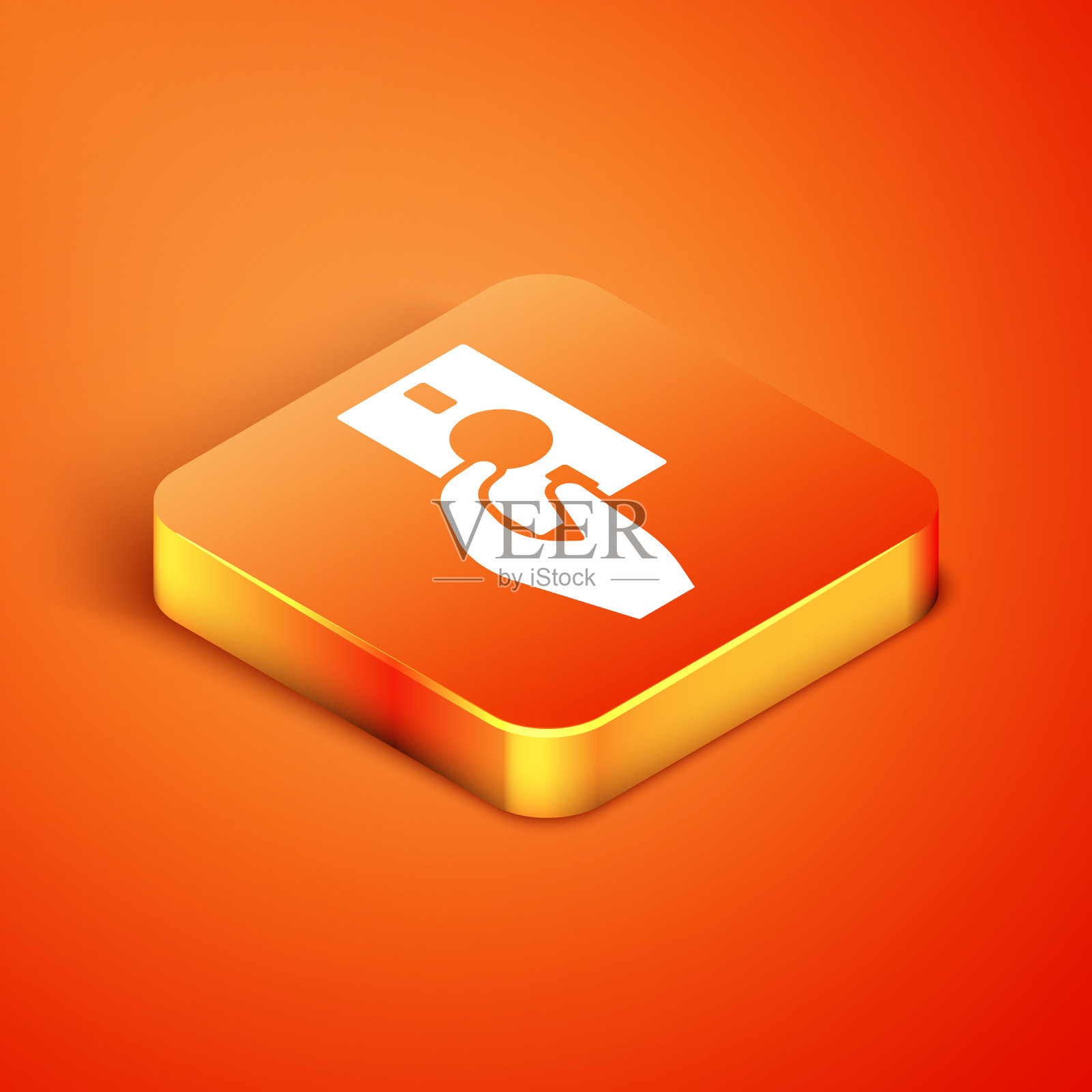 等距手握钱图标孤立上图标素材