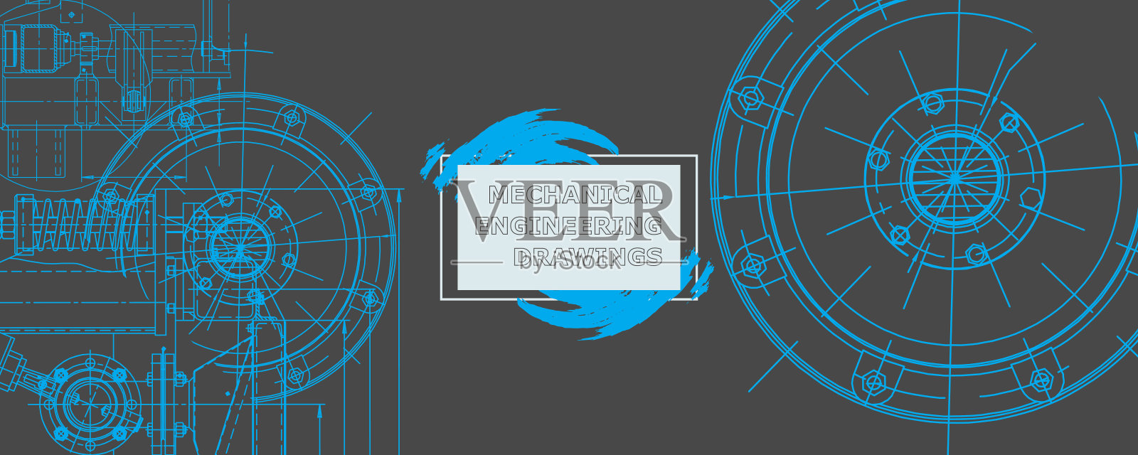 机械工程制图。抽象的画插画图片素材