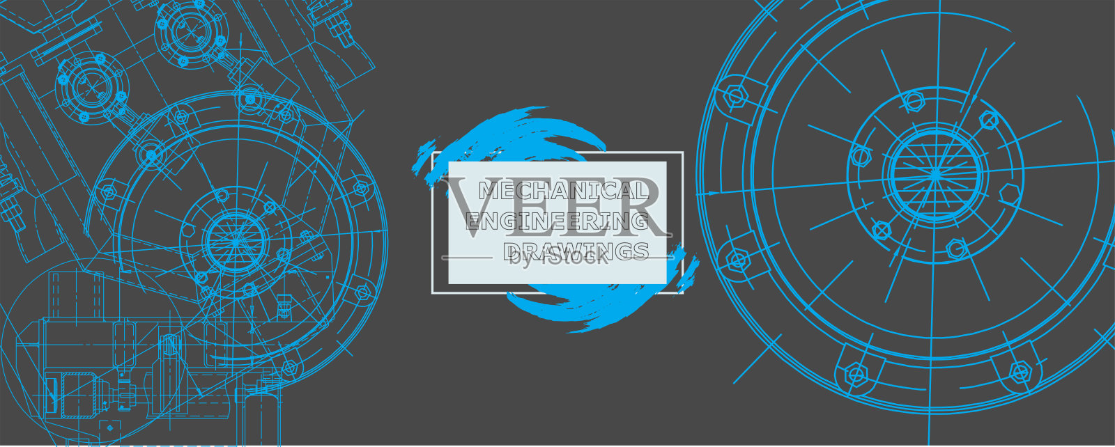 机械工程制图。抽象的画插画图片素材