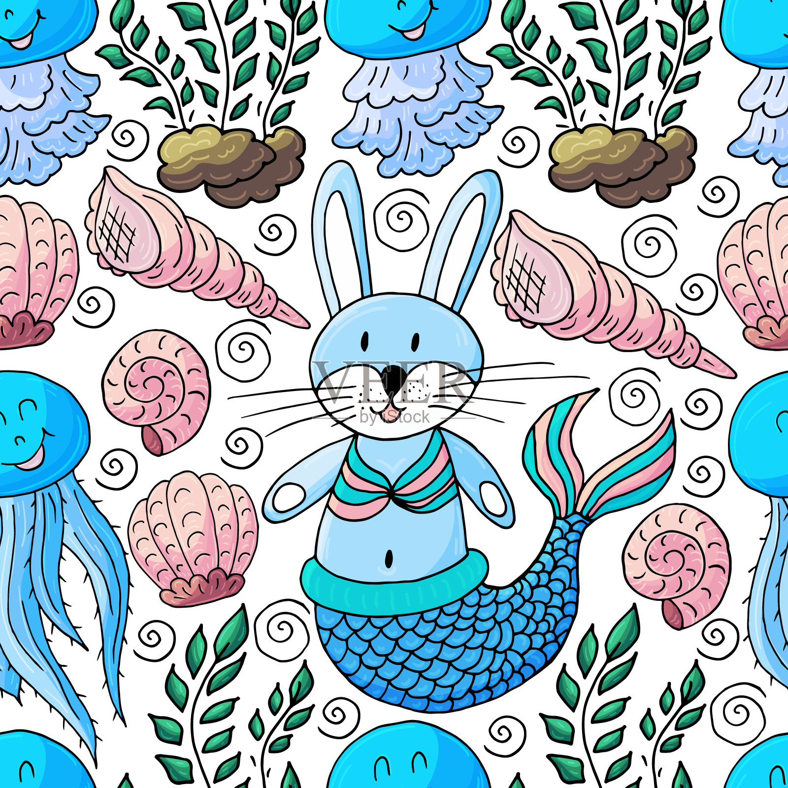 无缝模式的卡片，传单，横幅，织物插画图片素材