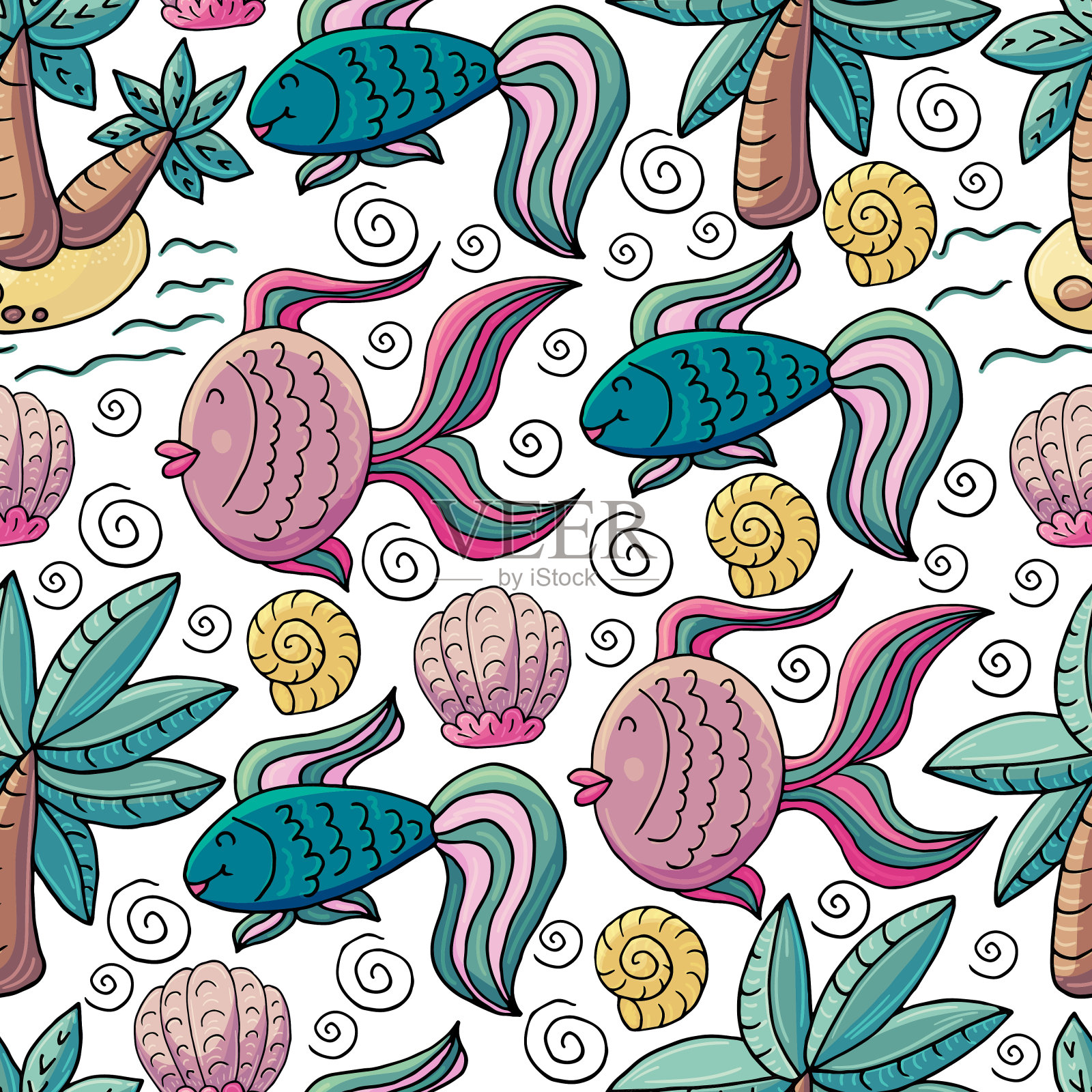 无缝图案的卡片，传单，横幅，织物插画图片素材