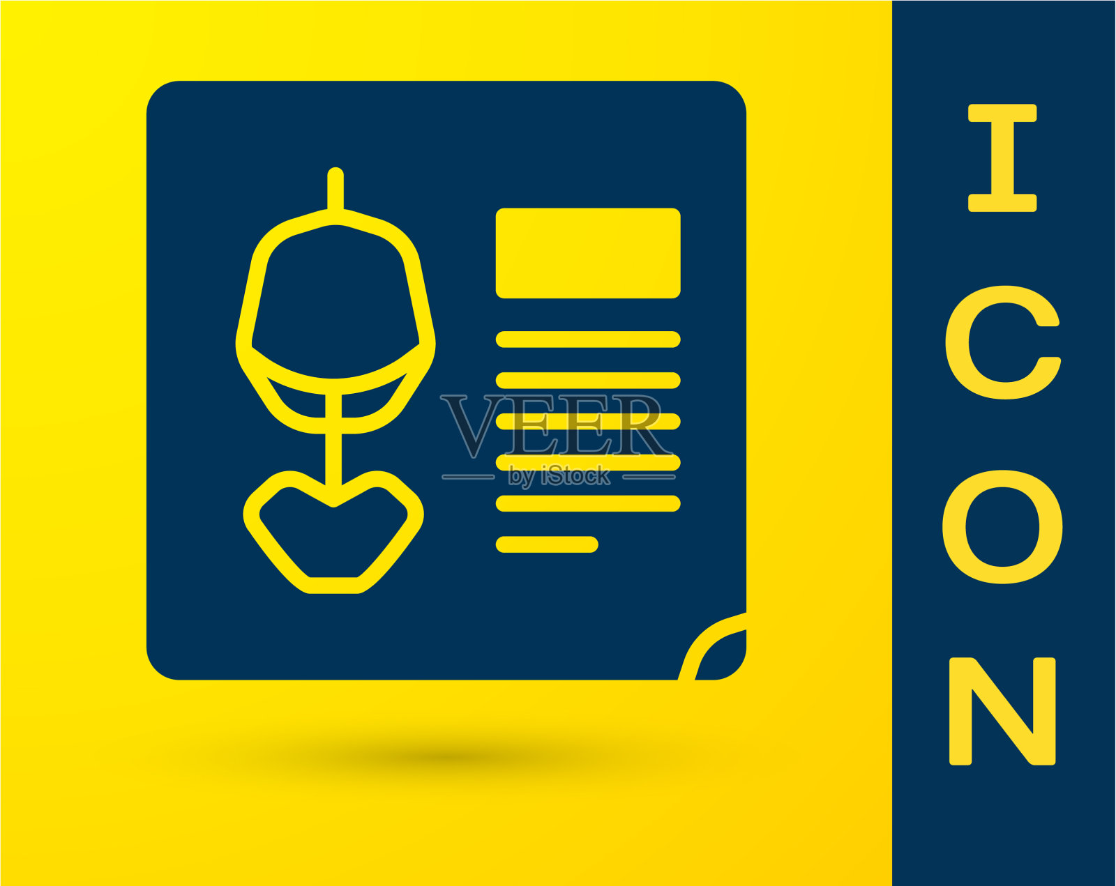 蓝色x射线照片图标孤立在黄色上插画图片素材