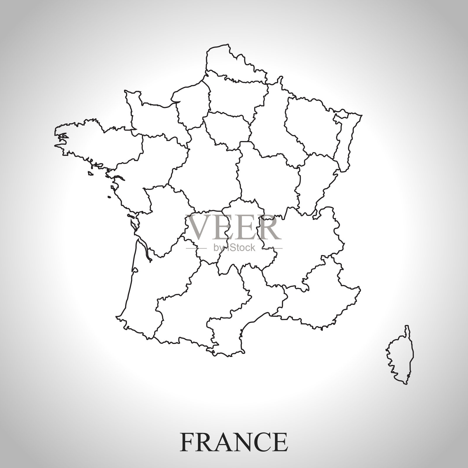 法国的地图插画图片素材