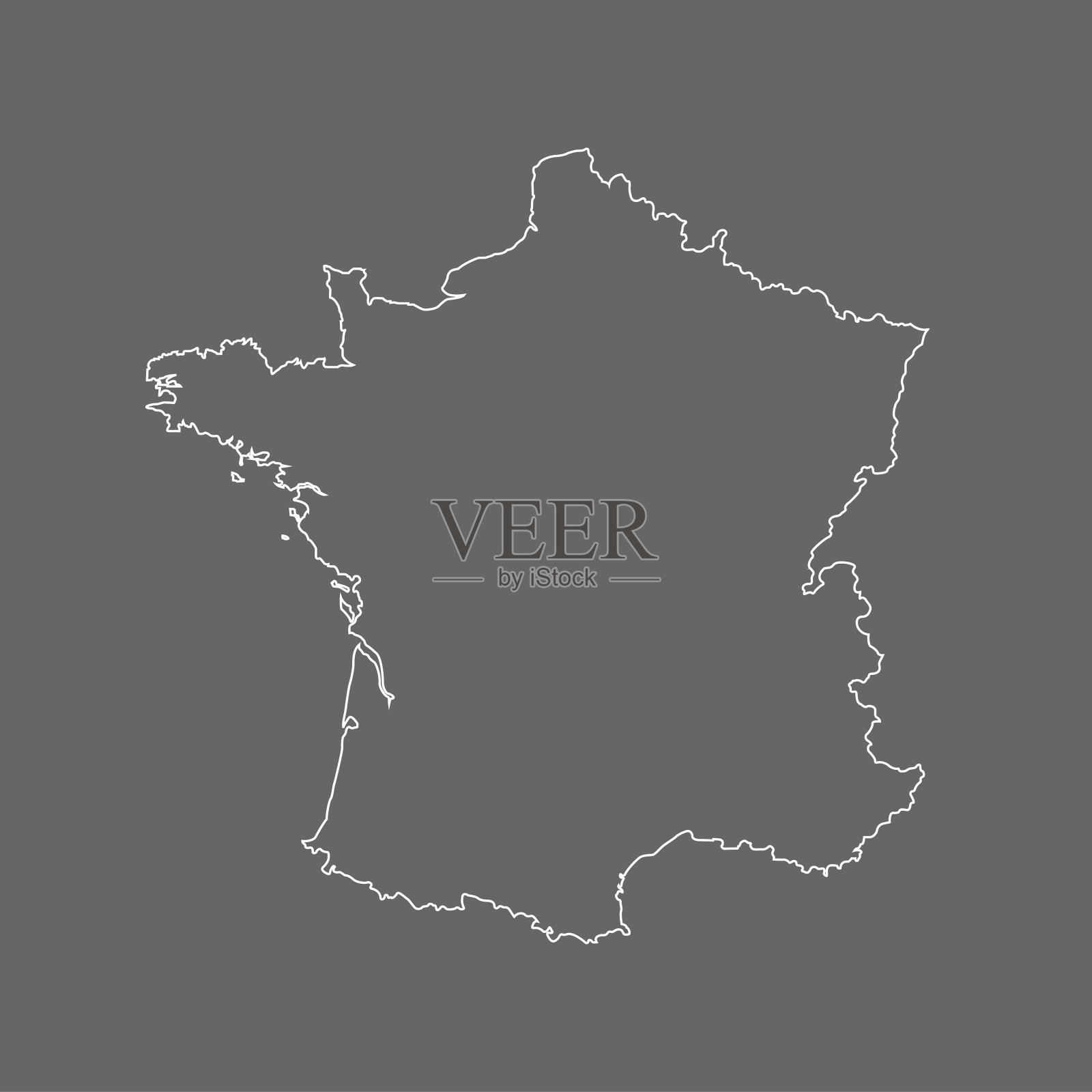 法国的地图插画图片素材