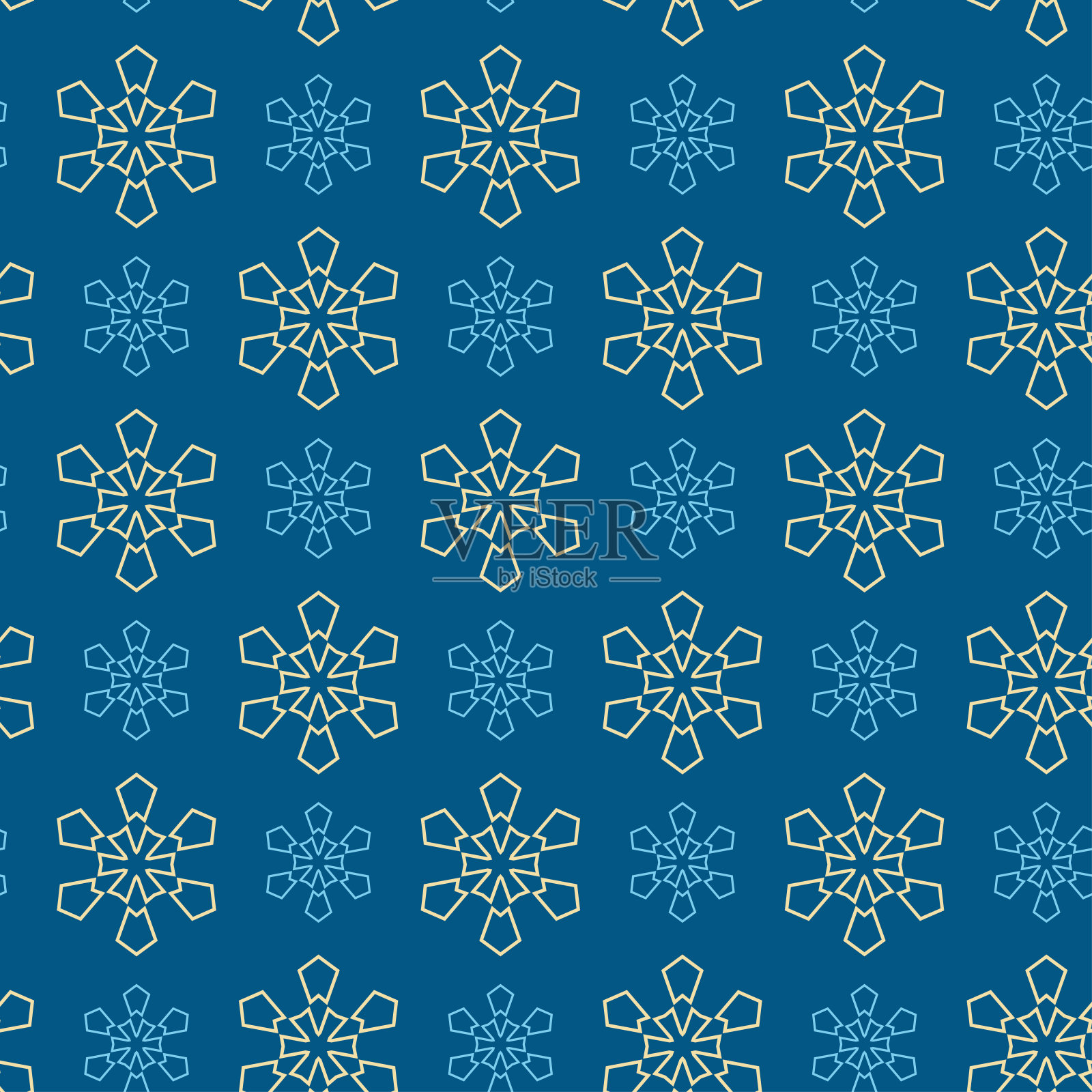 无缝图案与雪花插画图片素材