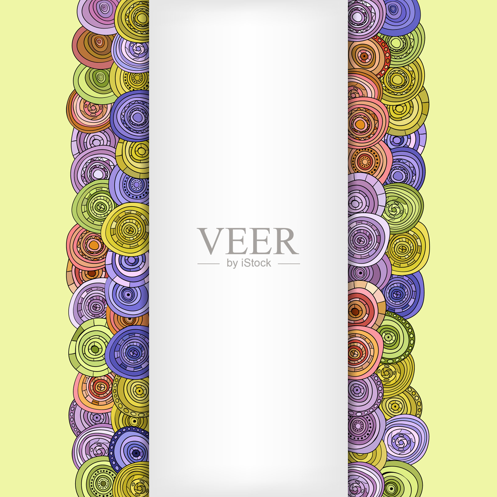 抽象向量复古色圈卡插画图片素材