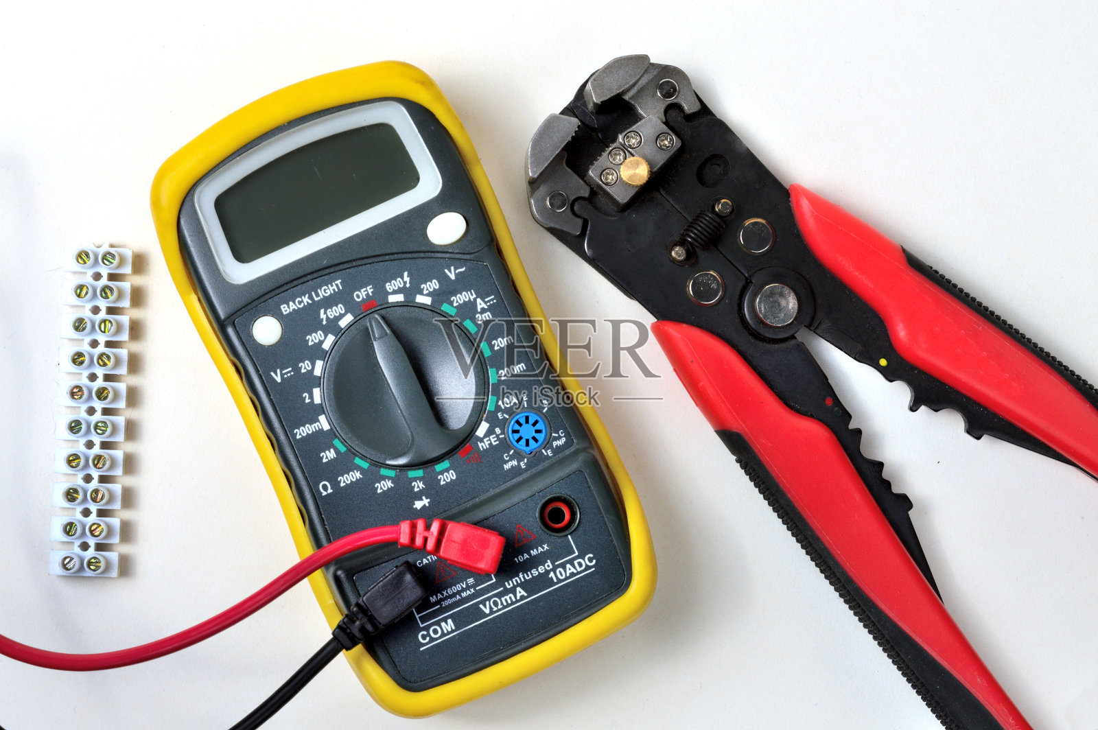 剥线和电测试器照片摄影图片