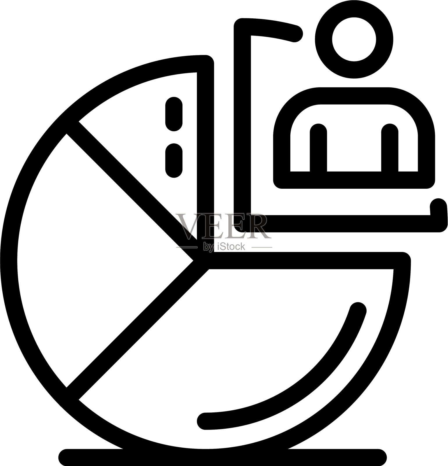 饼图招聘图标轮廓风格图标素材