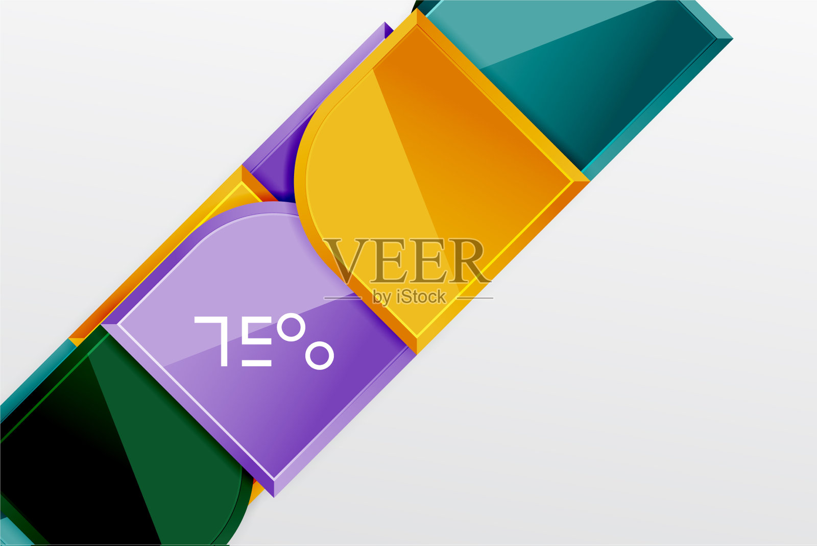 光滑的玻璃方块与圆形元素几何插画图片素材