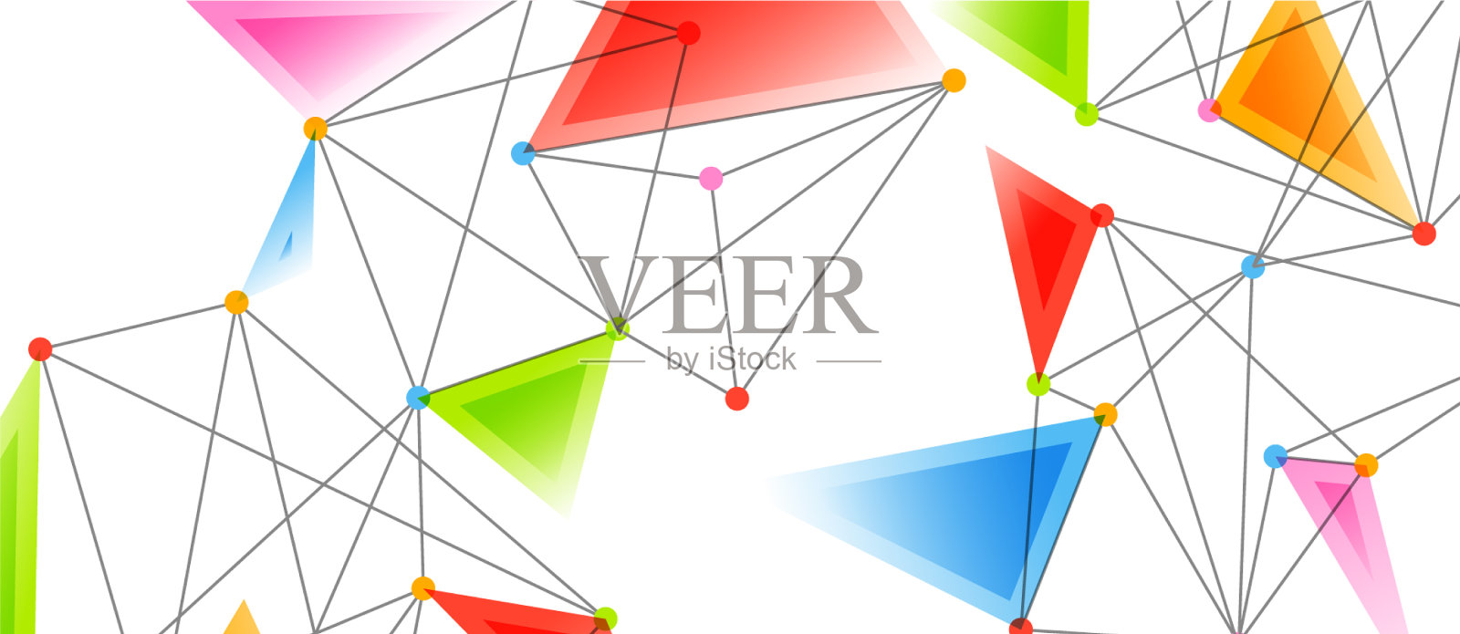 线点连接三角技术设计元素图片