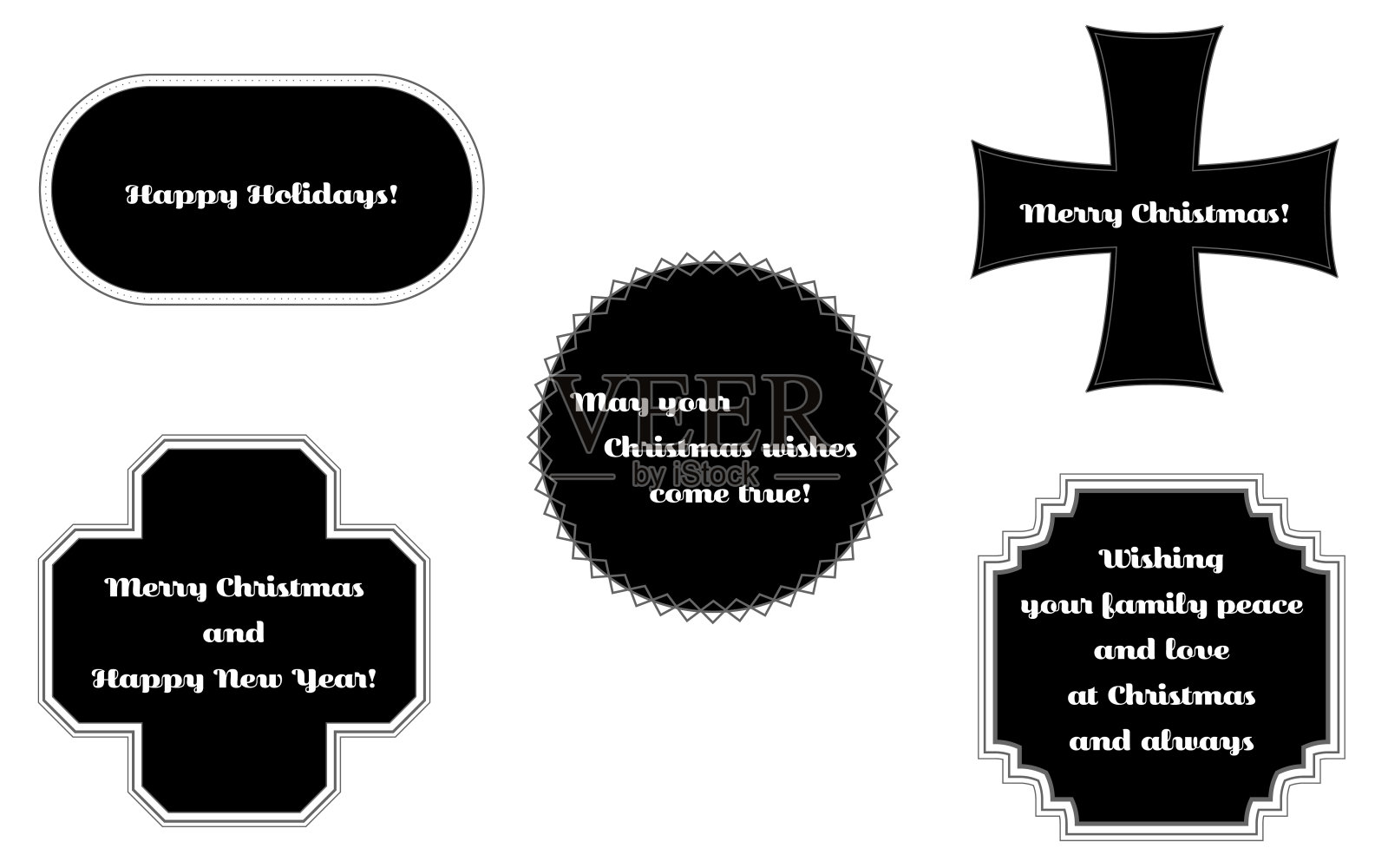 黑色标签设置简单的线条设计模板素材