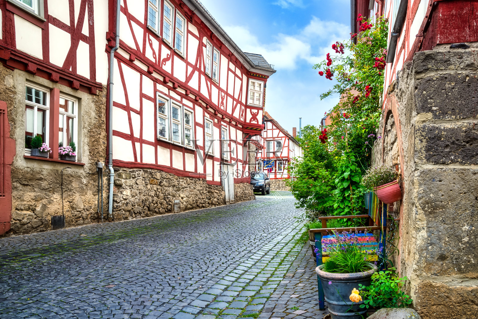 德国德维特罗的田园老城Lich的城市景观照片摄影图片