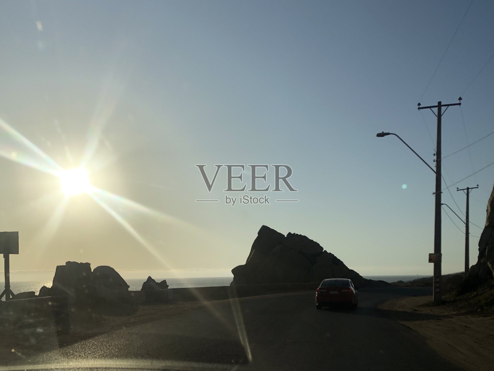 日落，智利维纳·德尔马照片摄影图片