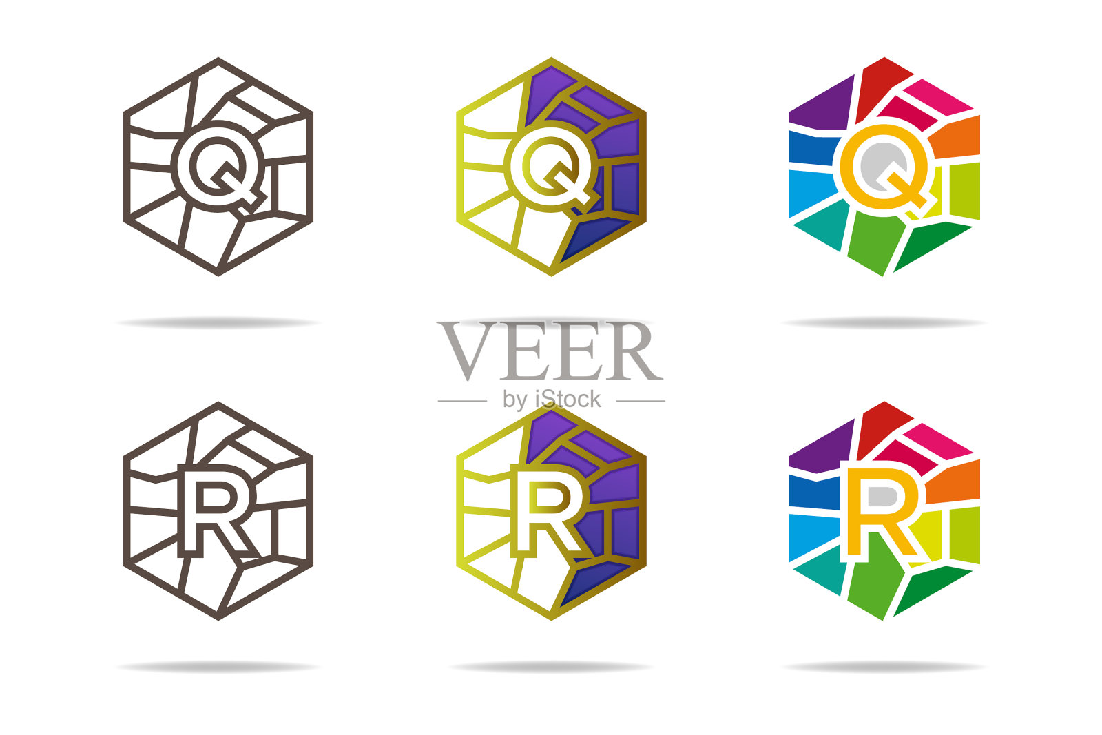 初始qr标志设计模板图标素材