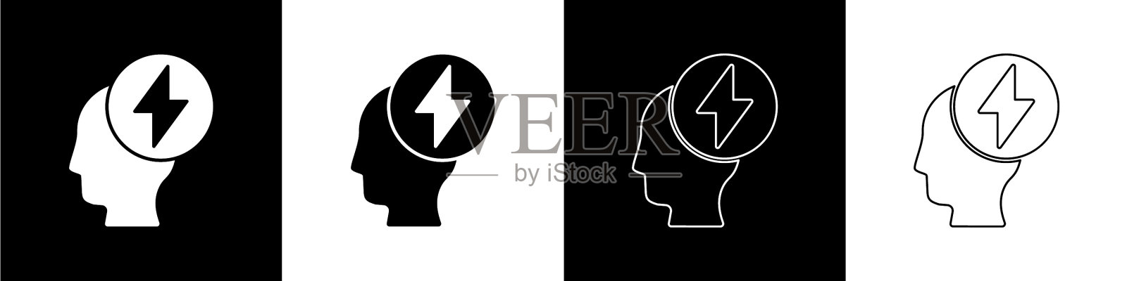 设置人头和电子符号图标隔离图标素材