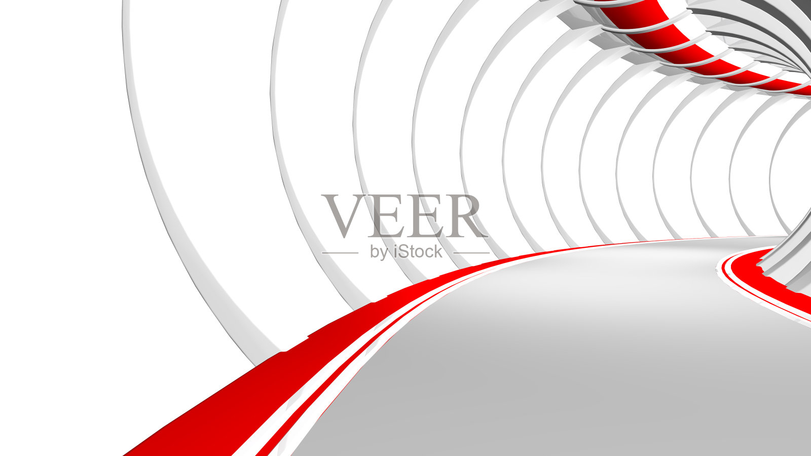 沿着明亮的未来主义走廊开车。三维渲染照片摄影图片