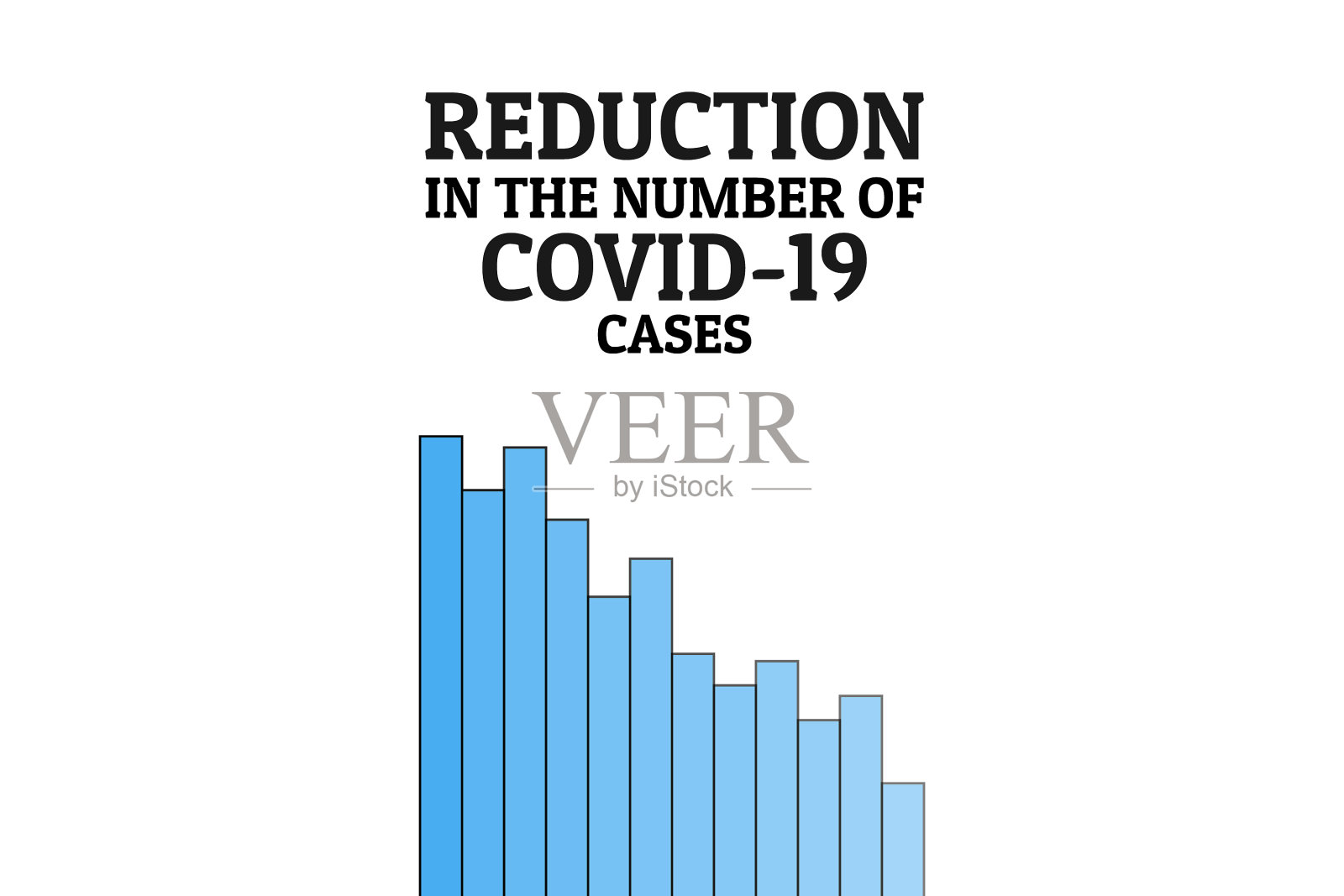 减少COVID-19病例的概念插画图片素材