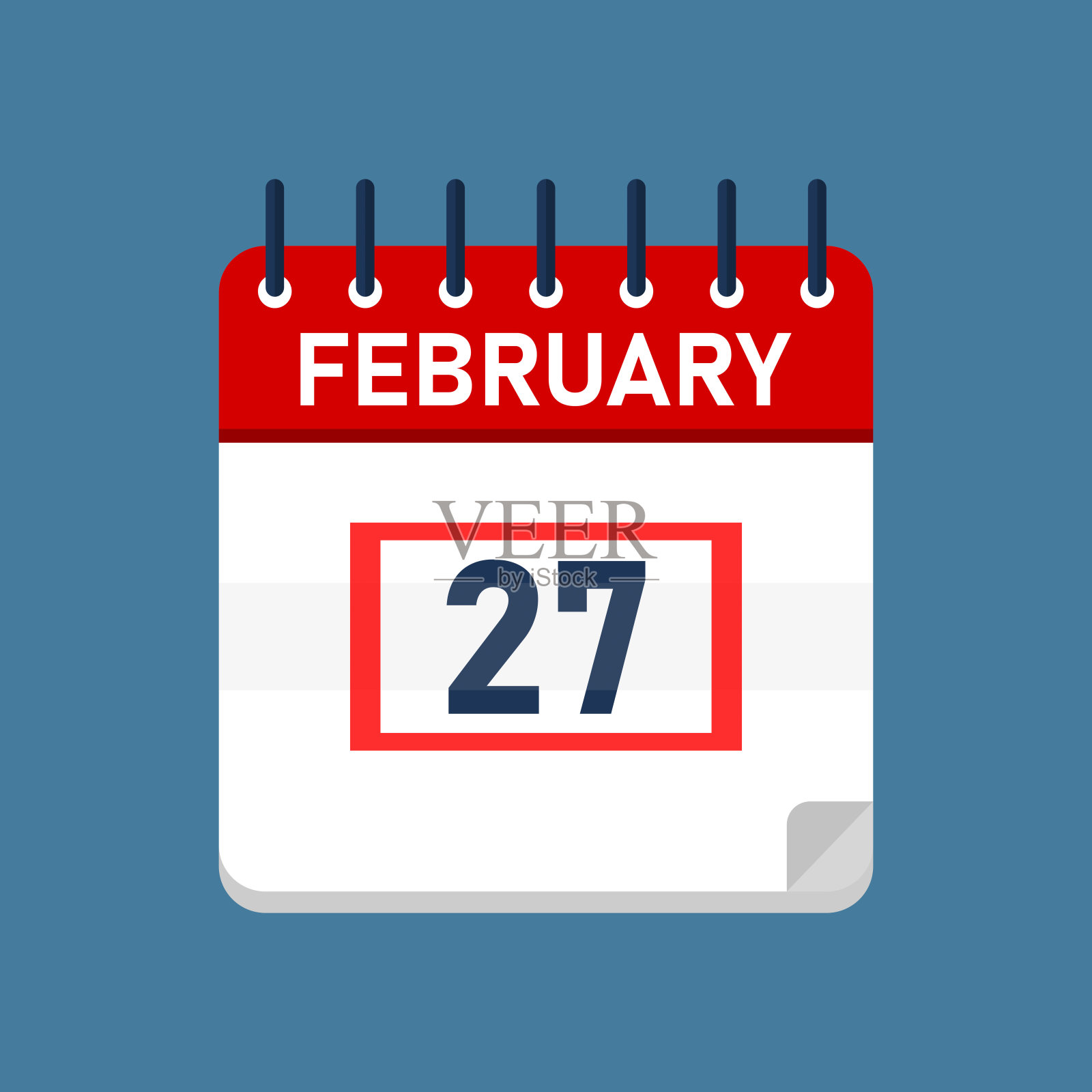 日历二月二十七日插画图片素材