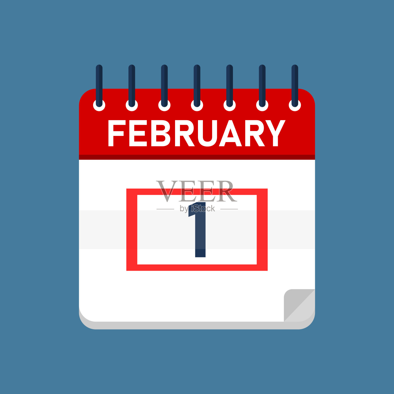 日历二月一日插画图片素材