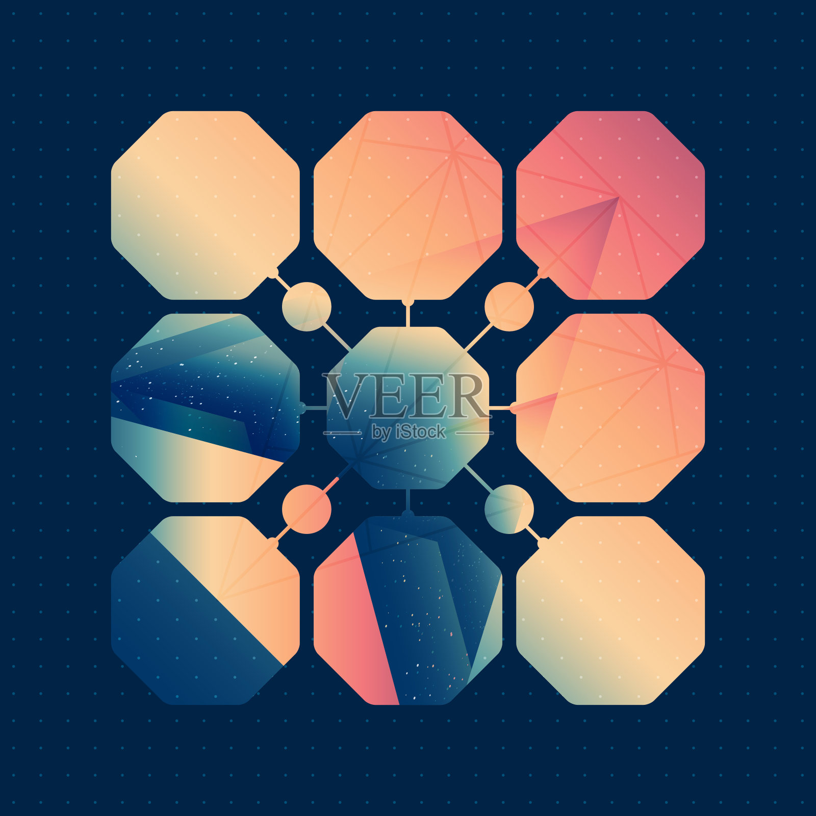 室内设计海报。未来多功能背景。抽象设计与空间和几何元素的反映。向量。插画图片素材