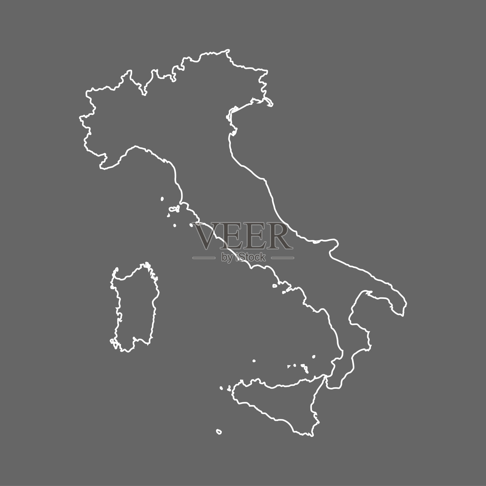 意大利的地图插画图片素材