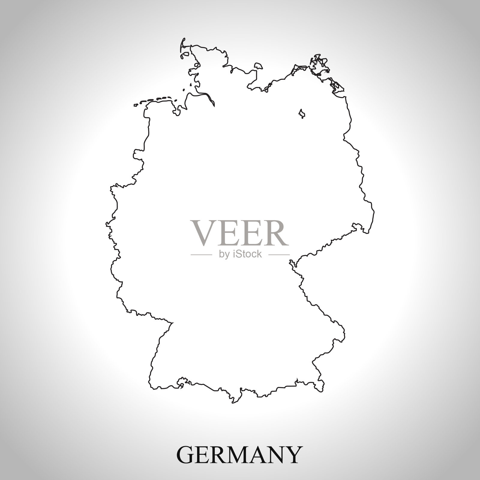 德国地图插画图片素材