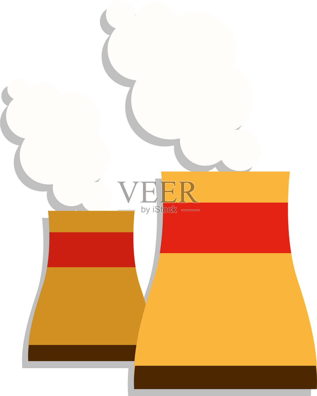 城市景观被雾霾严重污染插画图片素材