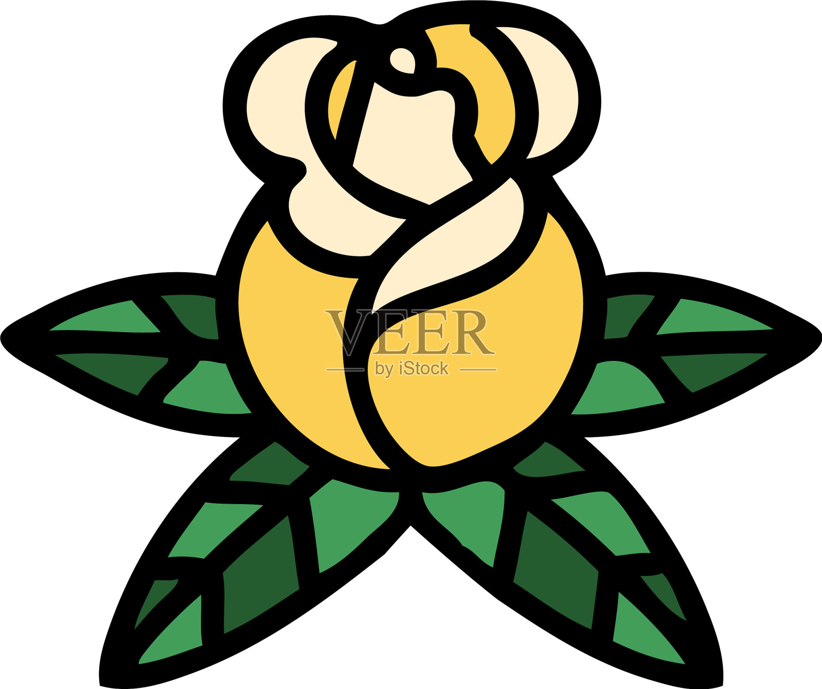 传统的纹身是一朵玫瑰设计元素图片