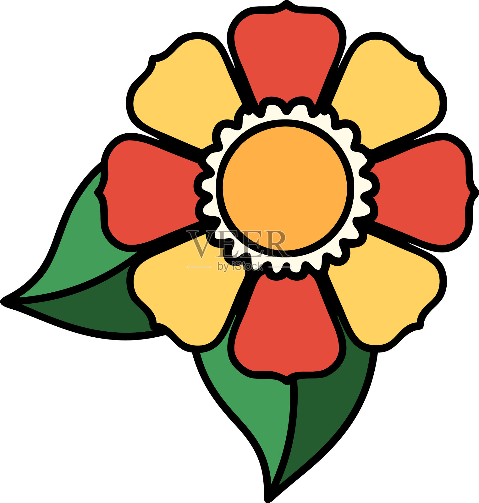 传统的花纹身设计元素图片