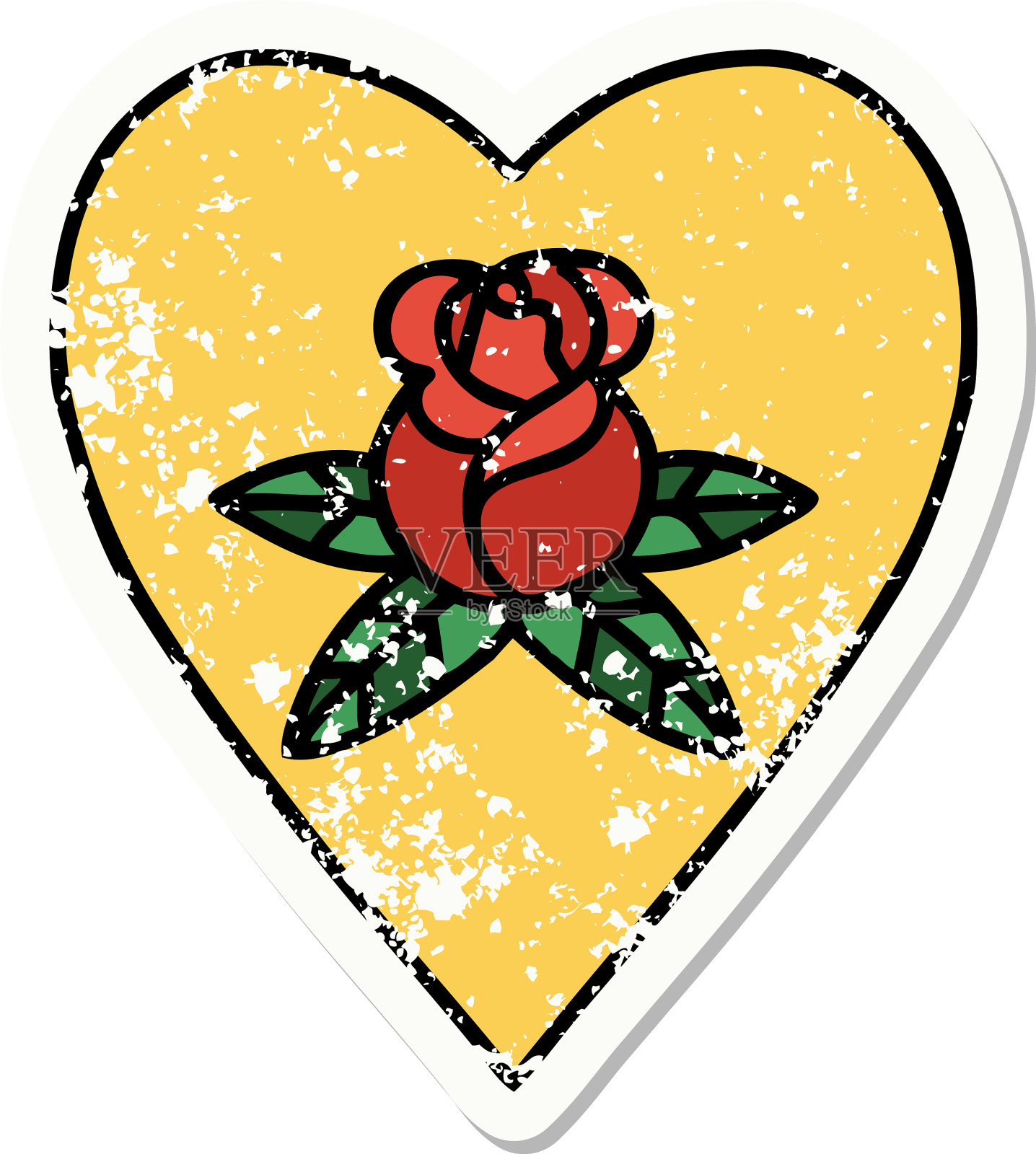 传统心疼贴纸刺青了一颗心设计元素图片