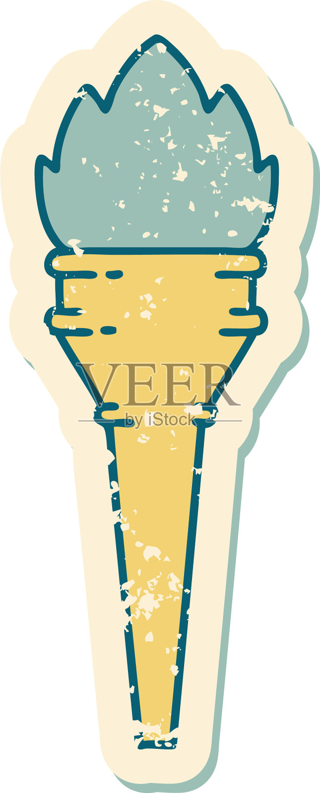 心疼贴纸纹身风格图标一个点燃设计元素图片