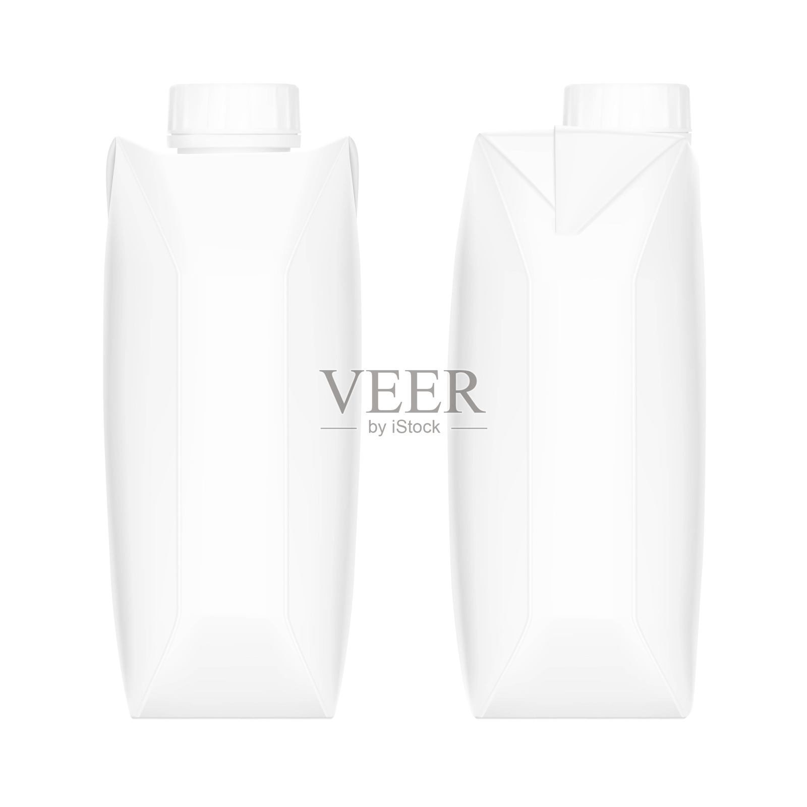 一个空白的白色盒子的模型与一个螺丝帽。插画图片素材