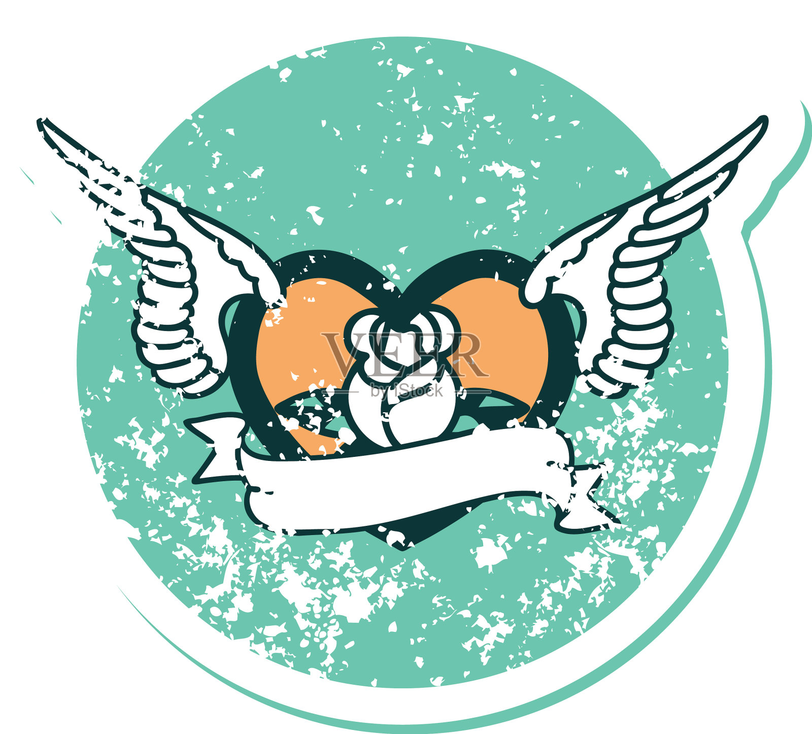 心疼贴纸纹身风格图标一飞设计元素图片