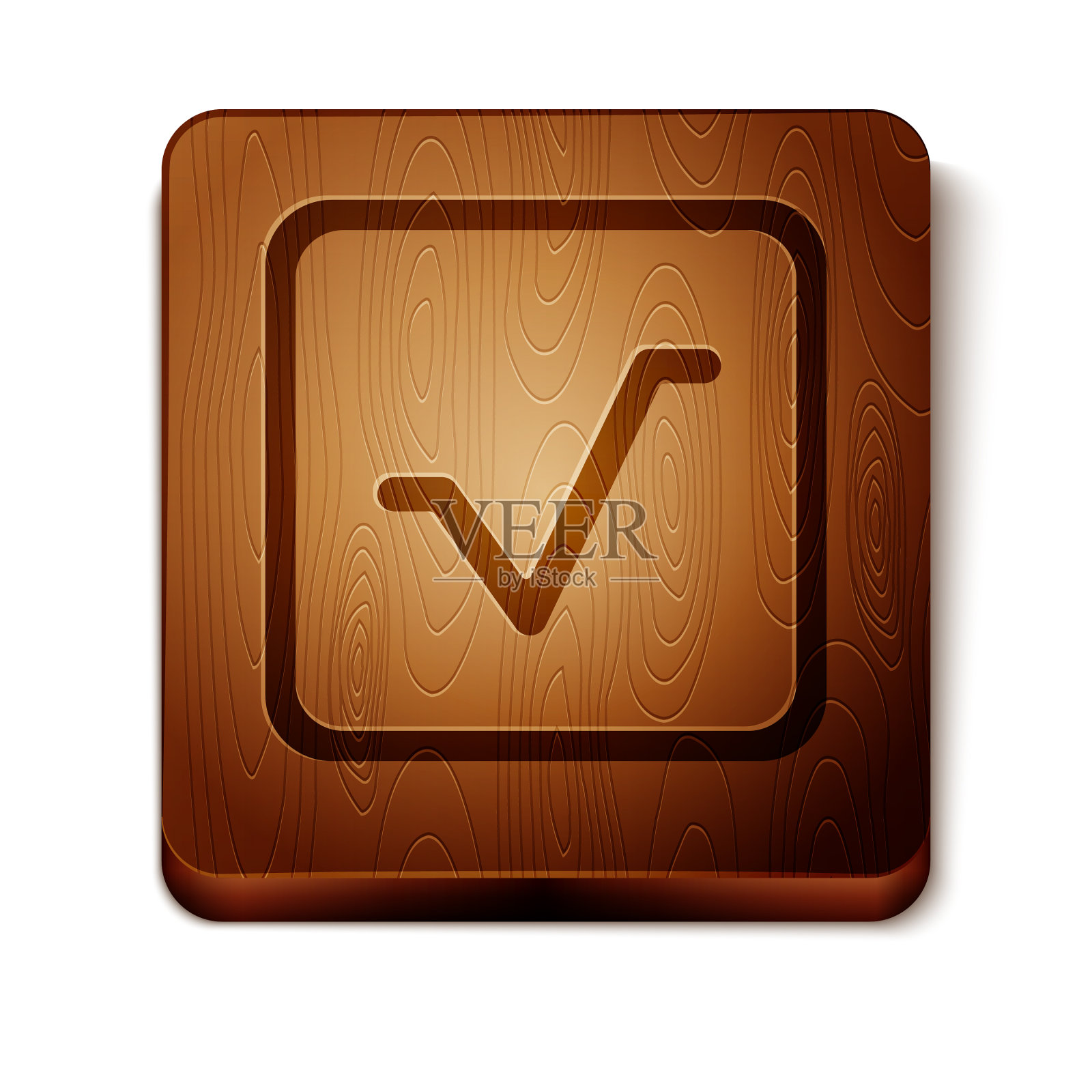 棕色的平方根图标孤立在白色上图标素材