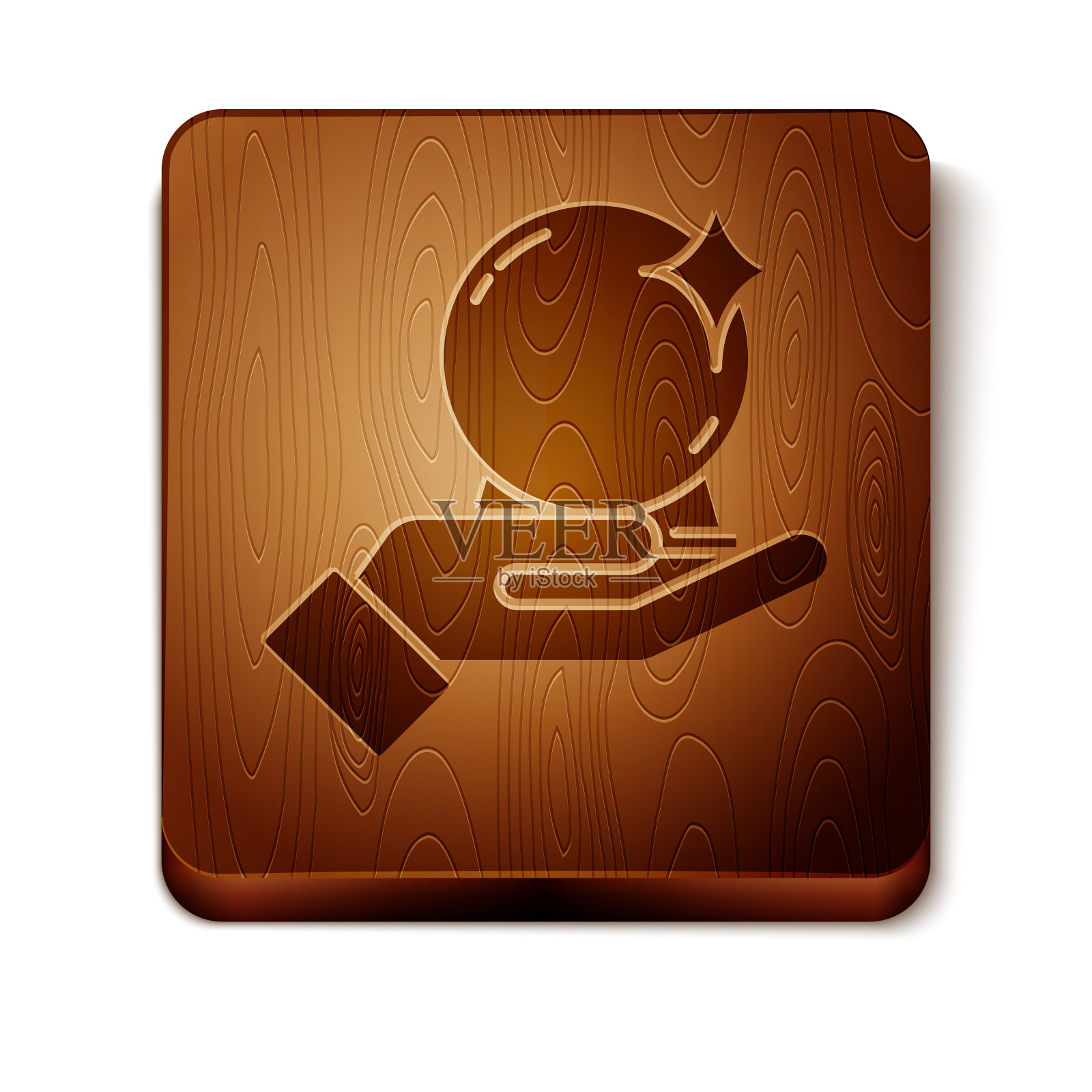 棕色魔术球在手图标孤立在白色图标素材